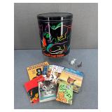 VTG-Rare-IAMS Cat food Tin/Mini Ceramic Figs/Books