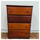 Vintage Wood 4-Drawer Dresser
