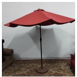 Outdoor Hand Crank Patio Umbrella/Cast-Iron Stand