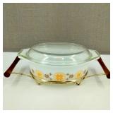VTG Pyrex Town & Country Casserole Dish & Stand