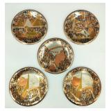VTG Egyptian Revival Brass Enameled Wall Plates