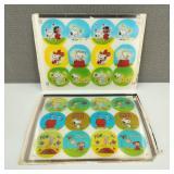 VTG 1960 Peanuts Snoopy Lenticular Flicker Panels