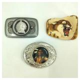 Carved Bone & Native American Belt Buckles
