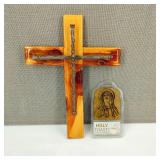 Large Hand Crafted Cross & Holly Toast Stamper