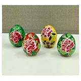 VTG Hand Painted Cloisonnï¿½ Floral Eggs