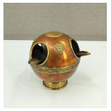 Vintage Copper/Brass Ornate Ball Ashtray