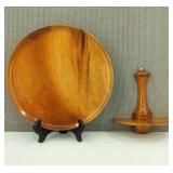 VTG MCM Myrtle Wood Shelf & Plater