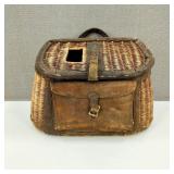 Vintage Leather & Natural Fiber Fishing Creel