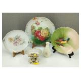 Vintage Floral Porcelain Plates Vase & Soap Dish