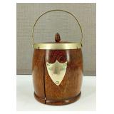Antique Oak Barrel Biscuit Jar