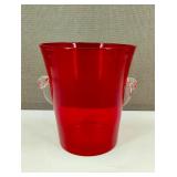 Vintage Ruby Red Murano Glass Ice Bucket