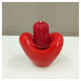 Vintage Blown Art Glass Candle Holder