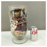 Large Hurricane Vase Full of Jewelry