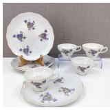 VTG Set of Four Floral Snack Plates & Saucers