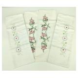 2 Pair VTG Needlepoint & Embroidered Pillowcases