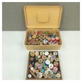 Sewing Thread Wood Spools Box & Container