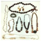 Vintage Shell & Wood Beaded Necklaces