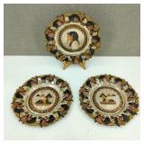 VTG Egyptian Revival Enameled Brass Plates
