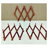 Vintage Wood Accordion Peg Racks