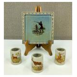 VTG Wade Porcelain Tile & Mini Elk Mugs