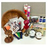 Apple Basket Full of Sewing Supplies