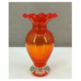 VTG Ries Vibrant Orange Controlled Bubble Vase
