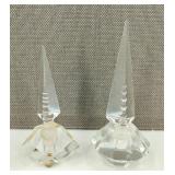 VTG Cut Glass Pagoda Top Perfume Bottles