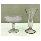 VTG Kemple & Heiser Purple Compote/Vase