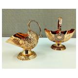 VTG Silver Plate Basket & Scuttle Sugar Bowl