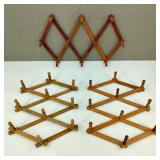 Vintage Wood Accordion Peg Racks