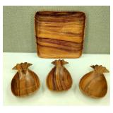 MCM Pineapple Bowls & Monkey Pod Tray