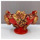 VTG 1970 Large Chalkware Fruit Bowl