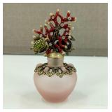 Enameled Turtle & Coral Glass Perfume Bottle