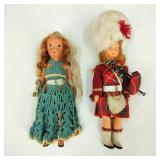 Vintage Porcelain Doll & Plastic Piper