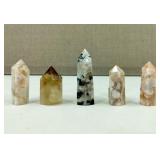 Moonstone Fower Agate & More Crystal Points
