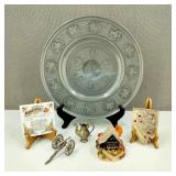 Vintage Pewter Adam & Eve Platter & More