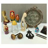 VTG Brass Paperweight Nesting Doll & More