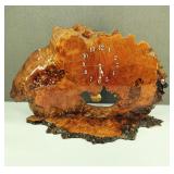 Very Large Vintage Burlwood Slab Clock