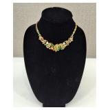 VTG Coro Gold Tone Multi-Stone Necklace