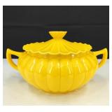 VTG California Pottery Sunshine Yellow Casserole