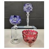 VTG Nachtman Bohemian Cut Crystal Wine Glasses