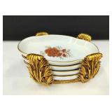VTG MCM Gold & Rose Nut Dishes