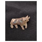 VTG Taxco .925 Sterling & Abalone Rhino Brooch