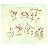 VTG-Hand-Stitched Weekdays Folk-art Hand Towels