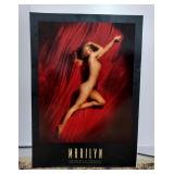 VTG 1991 Marylin Monroe Red Velvet Calendar Poster