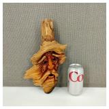 1986-Signed Hand-carved Wood Spirit Face Wall Art