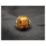 Antique Ostby Barton Intaglio .925 & Gold Ring