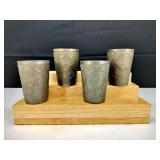 1778 Fein Zinn Germany Pewter Forest Animal Cups