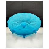 VTG Indiana Glass Frosted Blue Furit Bowl