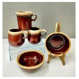 Vintage McCoy Glazed Pottery Bowls & Mugs
